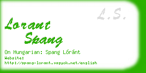 lorant spang business card